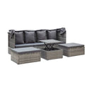 Garden Lounge Bed With Roof Mixed Grey 200X60X124 Cm Poly Rattan