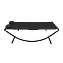 Outdoor Lounge Bed Fabric Black