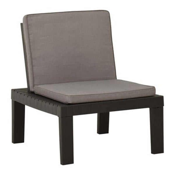 Garden Lounge Chair With Cushion Plastic Grey