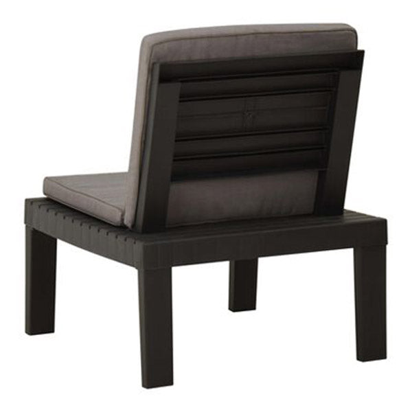 Garden Lounge Chair With Cushion Plastic Grey