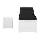 Sun Lounger With Cushion And Tea Table Poly Rattan