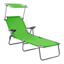 Sun Lounger With Canopy Steel