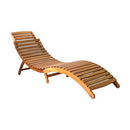 Sun Lounger Solid Acacia Wood Brown