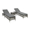 Sunloungers 2 Pcs With Table Poly Rattan Grey