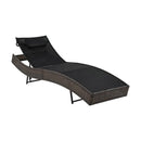Sun Lounger With Pillow Poly Rattan