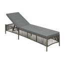 Sun Lounger With Cushion Poly Rattan Grey