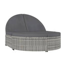 2 Person Sun Lounger With Cushions Poly Rattan Grey