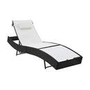 Sun Lounger With Pillow Poly Rattan Black