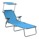 Sun Lounger Blue With Canopy Steel
