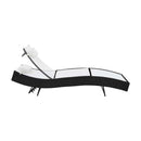Sun Lounger With Pillow Poly Rattan Black