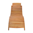 Sun Lounger Solid Acacia Wood Brown