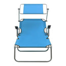 Sun Lounger Blue With Canopy Steel