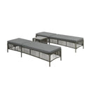Sunloungers 2 Pcs With Table Poly Rattan Grey