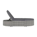 2 Person Sun Lounger With Cushions Poly Rattan Grey