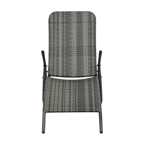 Folding Sun Lounger Poly Rattan Grey