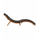 Folding Sun Lounger With Cushion Solid Acacia Wood