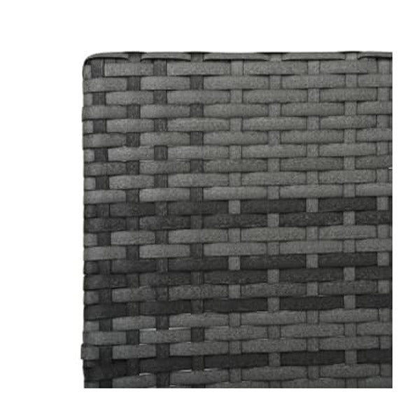 Sun Lounger Grey With Cushion Poly Rattan