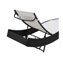 Sun Lounger With Pillow Poly Rattan Black