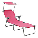 Sun Lounger With Canopy Steel