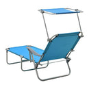 Sun Lounger Blue With Canopy Steel