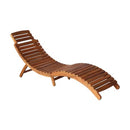 Sunlounger With Table Brown Solid Acacia Wood