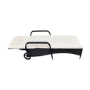 Sun Lounger With Cushion And Wheels Poly Rattan Black