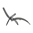 Folding Sun Lounger Poly Rattan Grey