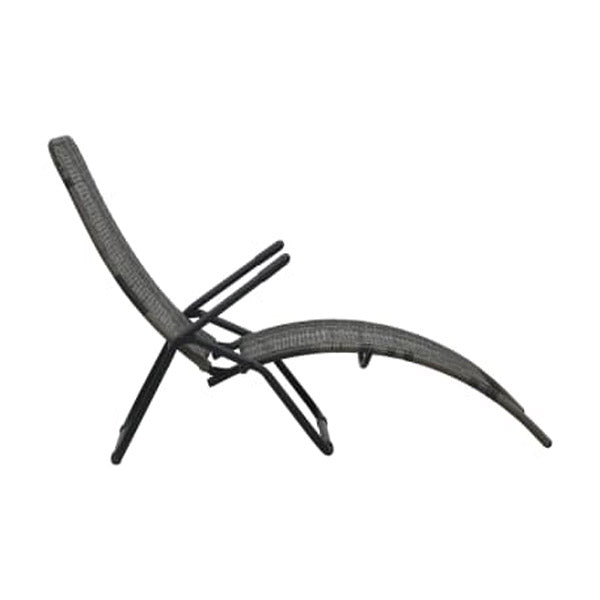 Folding Sun Lounger Poly Rattan Grey