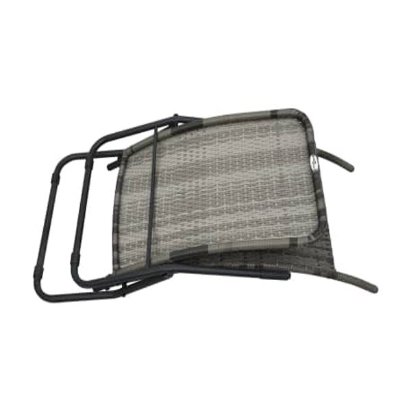 Folding Sun Lounger Poly Rattan Grey
