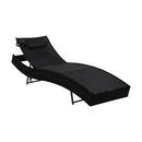 Sun Lounger With Pillow Poly Rattan