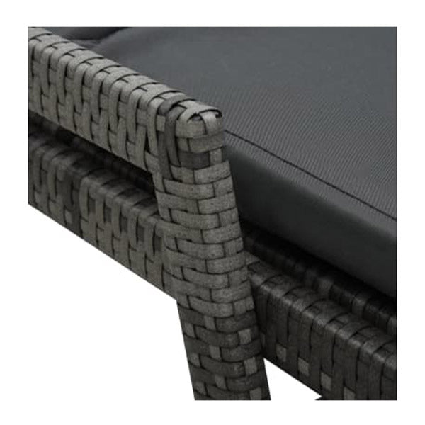 Sun Lounger Grey With Cushion Poly Rattan
