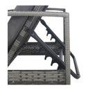 Sun Lounger With Armrests Poly Rattan Grey