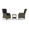 3 Piece Garden Lounge Set Poly Rattan Brown With Black Cushions