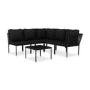 6 Piece Garden Lounge Set Black With Cushions Pvc