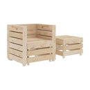 2 Piece Garden Pallet Lounge Set Wood