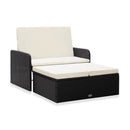 2 Piece Garden Lounge Set Poly Rattan With Cushions