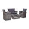 4 Piece Garden Lounge Set With Cushions Grey Poly Rattan