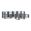 6 Piece Grey Garden Pallet Lounge Set Pinewood