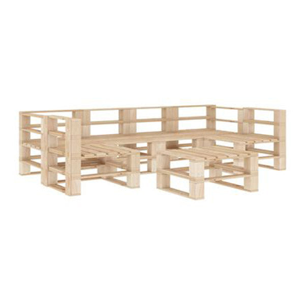 7 Piece Garden Lounge Set Pallets Wood