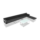 5 Piece Garden Lounge Set Textilene Aluminium Black