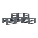 4 Piece Garden Pallet Lounge Set Wood Grey