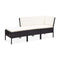 3 Piece Garden Lounge Set Black With Cushions Poly Rattan