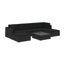 7 Piece Garden Lounge Set With Cushions Black Poly Rattan