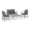 4 Piece Garden Lounge Set With Cushions Solid Acacia Wood Grey