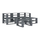 5 Piece Garden Pallet Lounge Set Pinewood Grey