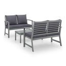 3 Piece Garden Lounge Set With Cushion Solid Acacia Wood Grey