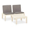 2 Piece Garden Lounge Set With Cushions Plastic White