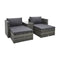 5 Piece Garden Lounge Set With Cushions Grey Poly Rattan
