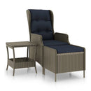 2 Piece Garden Lounge Set With Black Cushions Poly Rattan Brown