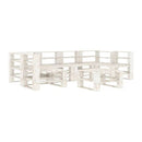 7 Piece Garden Pallet Lounge Set Wood White